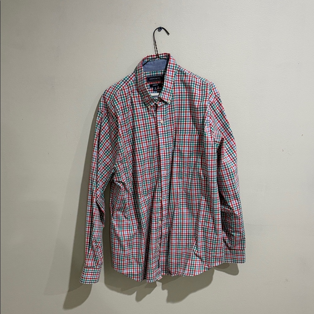crown & ivy Red and Green Checkered Shirt